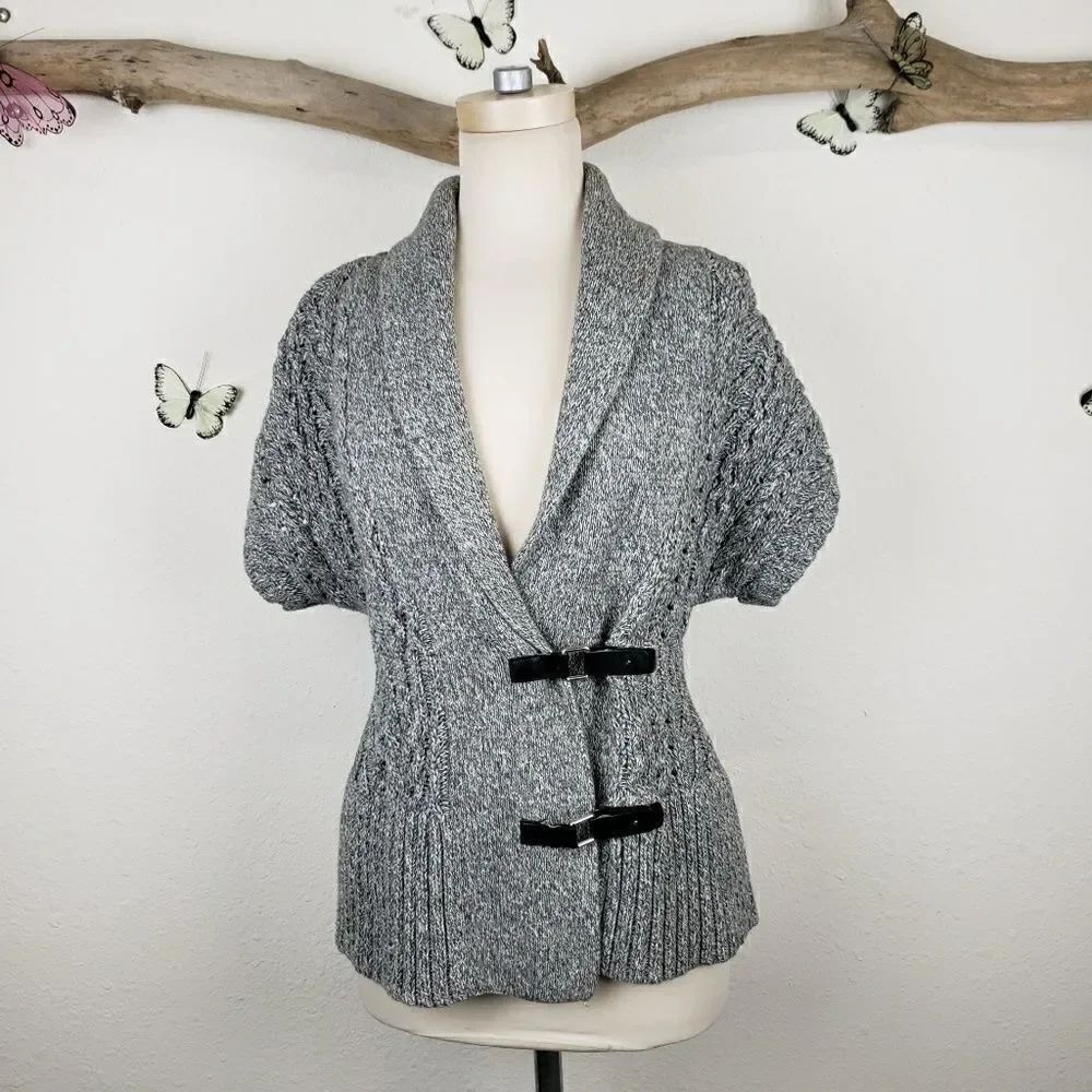 Tommy Hilfiger gray multi textured knit vest